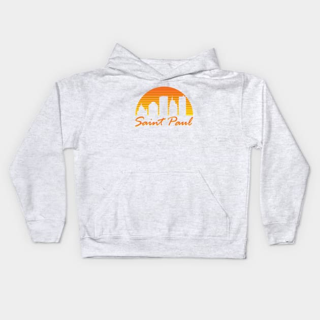 Saint Paul Skyline Kids Hoodie by mjheubach